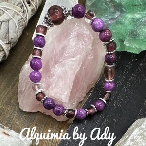 8mm purple Turquoise beaded bracelet/protection and peace